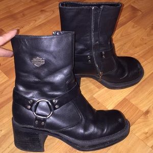 Black Leather Harley-Davidson Boots